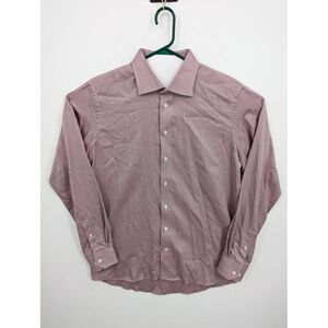 ETON of Sweden Contemporary Men's Dress Shirt 44 - 17.5 Pink & Purple Shimmer